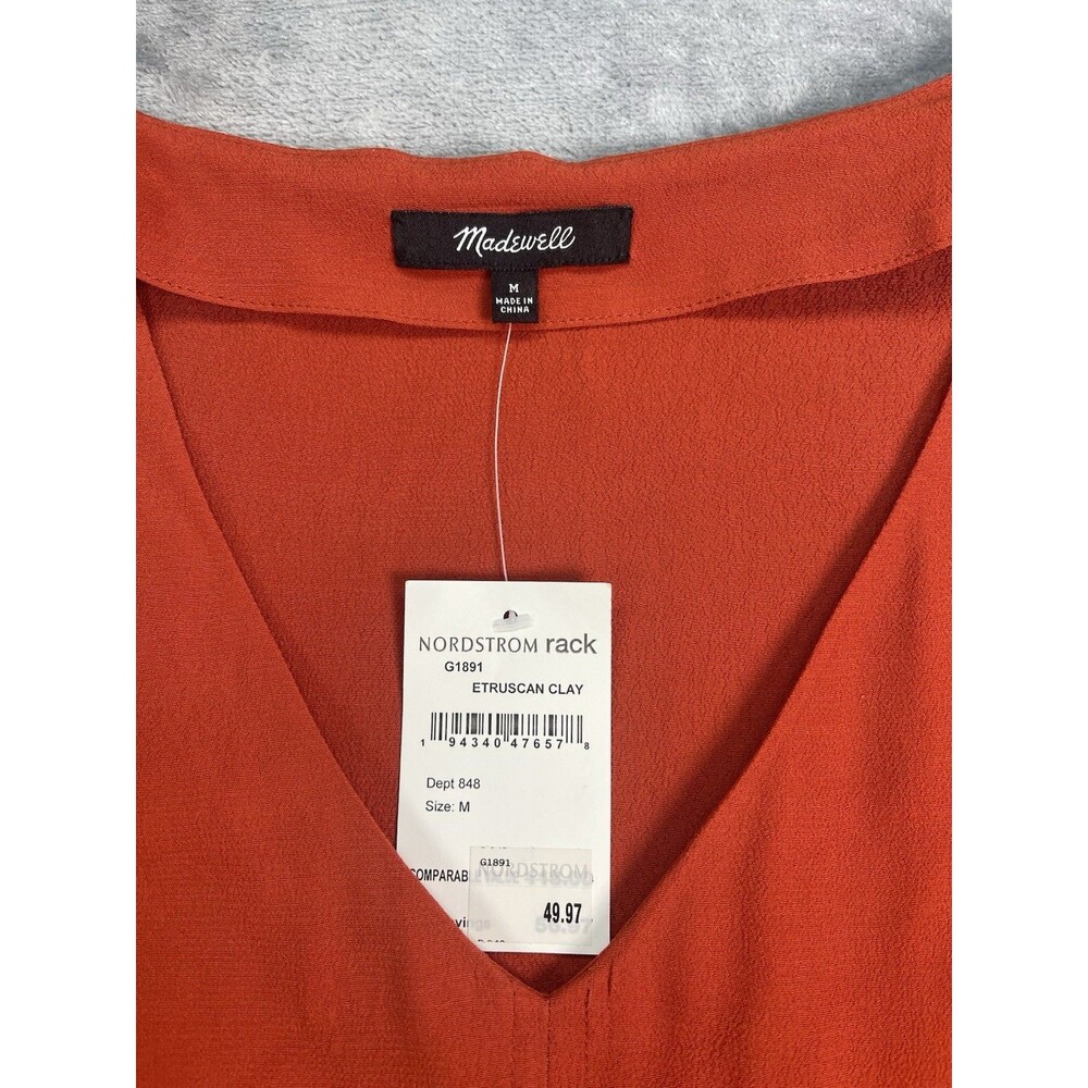 Madewell NEW womens shift clay colored dress v-neck raglan sleeve XXL summer - Picture 4 of 8